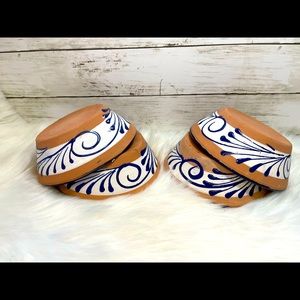 Authentic Mexican hand made terracotta talavera bowls 4pc set